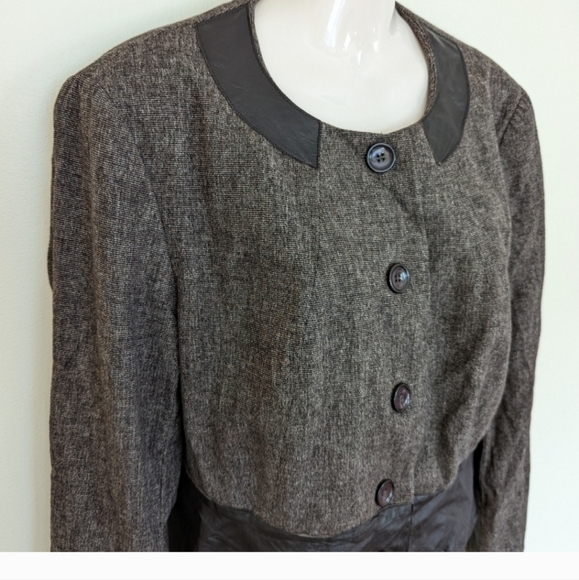 Vintage PORTS 1961  jacket coat blazer brown women's designer size 14 - Picture 4 of 9